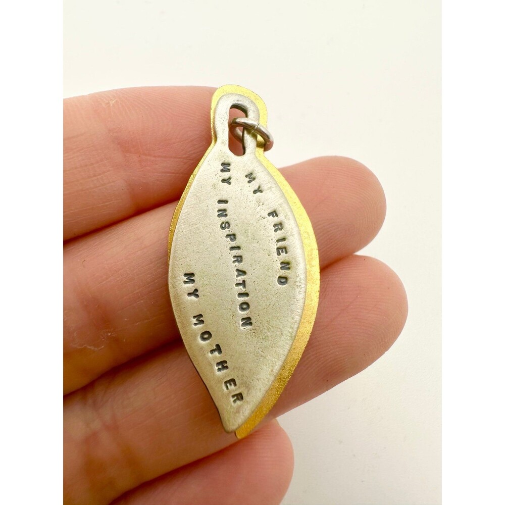Kathy Bransfield 925 sterling 14k gold vermeil quote pendant